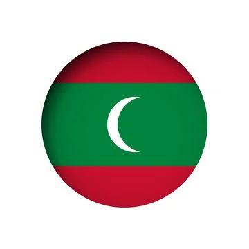 Circle vector flag of Maldives Stock Illustration