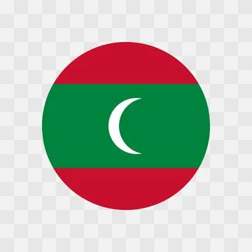Circle vector flag of Maldives Illustrazione stock