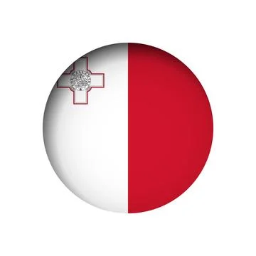 Circle vector flag of Malta Stock Illustration