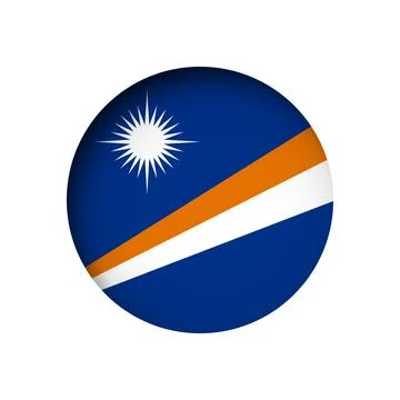 Circle vector flag of Marshall Islands Stock Illustration