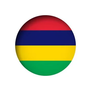 Circle vector flag of Mauritius Stock Illustration
