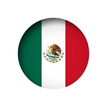 Circle vector flag of Mexico Illustrazione stock