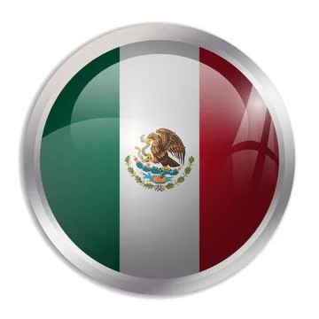 Circle vector flag of Mexico Stock Illustration