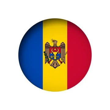 Circle vector flag of Moldova Stock Illustration