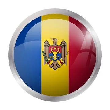Circle vector flag of Moldova Stock Illustration