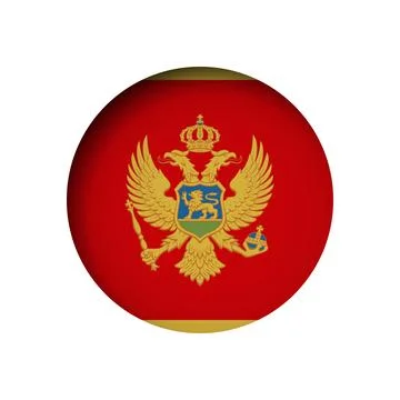 Circle vector flag of Montenegro Stock Illustration