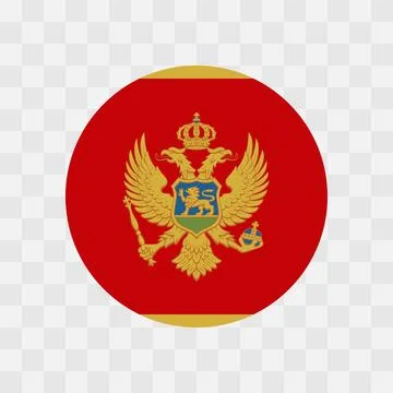 Circle vector flag of Montenegro Stock Illustration