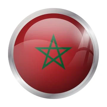Circle vector flag of Morocco Stock Illustration