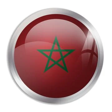 Circle vector flag of Morocco Stock Illustration