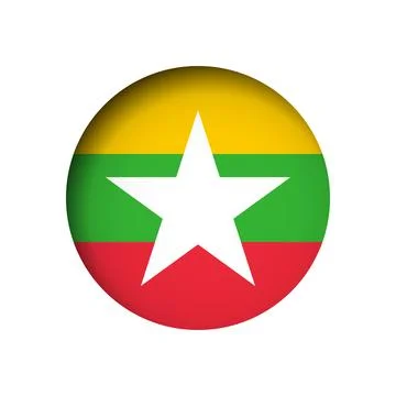 Circle vector flag of Myanmar Stock Illustration