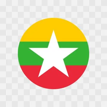 Circle vector flag of Myanmar Illustrazione stock