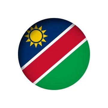 Circle vector flag of Namibia Stock Illustration
