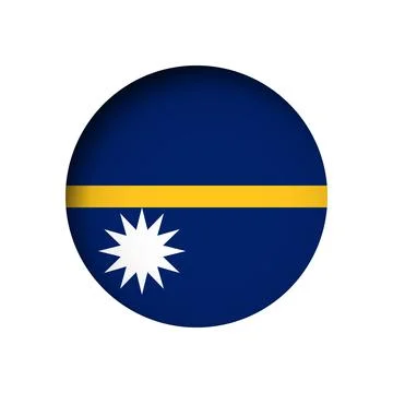 Circle vector flag of Nauru Stock Illustration
