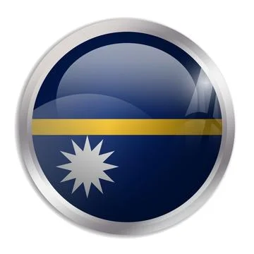 Circle vector flag of Nauru Stock Illustration