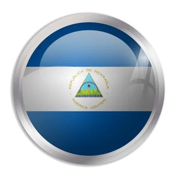Circle vector flag of Nicaragua Stock Illustration