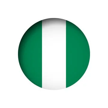Circle vector flag of Nigeria Illustrazione stock