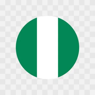 Circle vector flag of Nigeria Stock Illustration