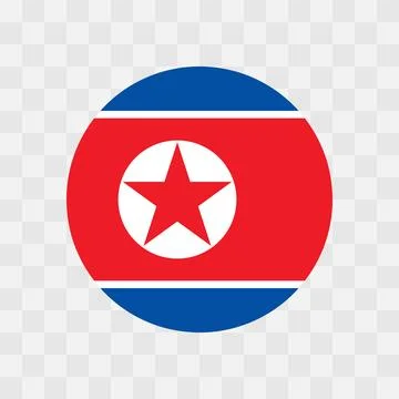 Circle vector flag of North Korea Illustrazione stock