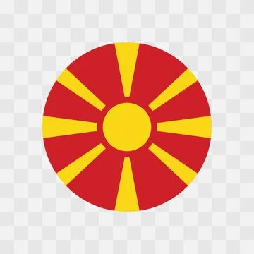 Circle vector flag of North Macedonia Stock Illustration