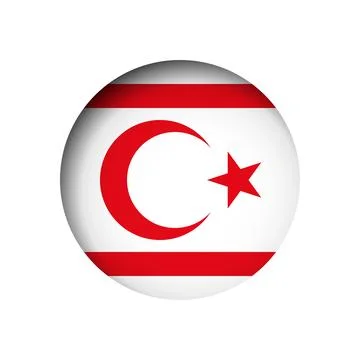 Circle vector flag of Northern Cyprus Illustrazione stock