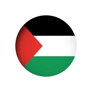 Circle vector flag of Palestine Stock Illustration