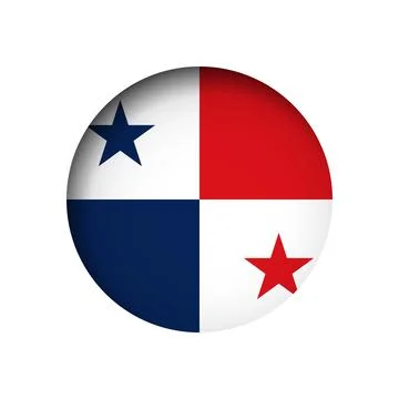 Circle vector flag of Panama Illustrazione stock