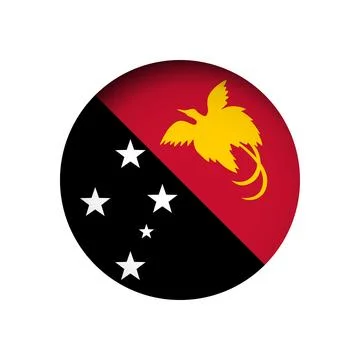 Circle vector flag of Papua New Guinea Stock Illustration