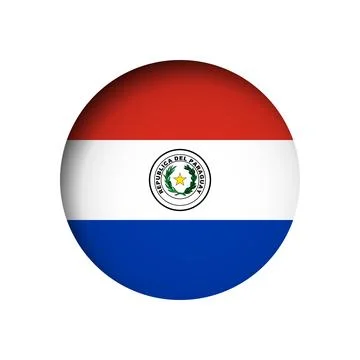 Circle vector flag of Paraguay Illustrazione stock