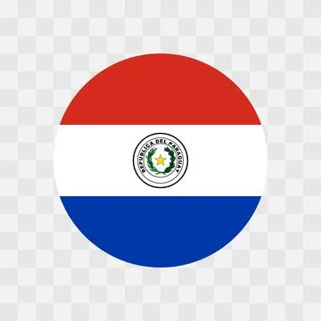 Circle vector flag of Paraguay Illustrazione stock