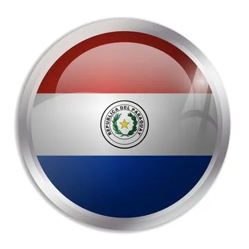 Circle vector flag of Paraguay Illustration