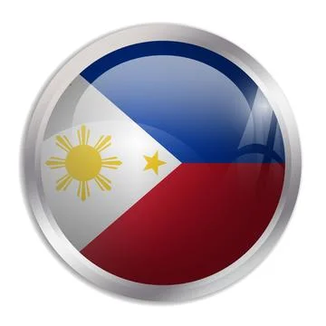 Circle vector flag of Philippines Illustrazione stock