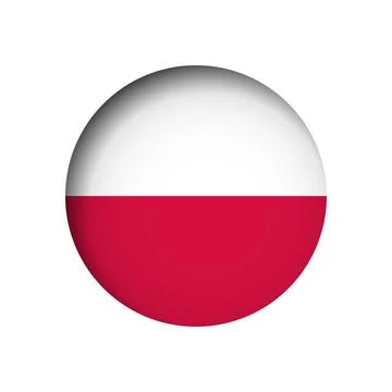 Circle vector flag of Poland Stock Illustration