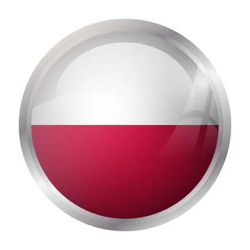 Circle vector flag of Poland Stock Illustration