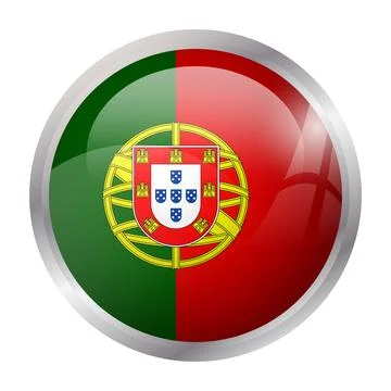 Circle vector flag of Portugal Stock Illustration