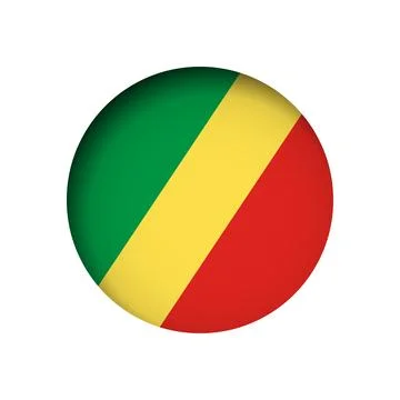 Circle vector flag of Republic of the Congo Stock Illustration