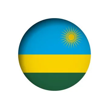 Circle vector flag of Rwanda Stock Illustration