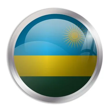 Circle vector flag of Rwanda Illustrazione stock