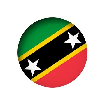 Circle vector flag of Saint Kitts and Nevis Stock Illustration