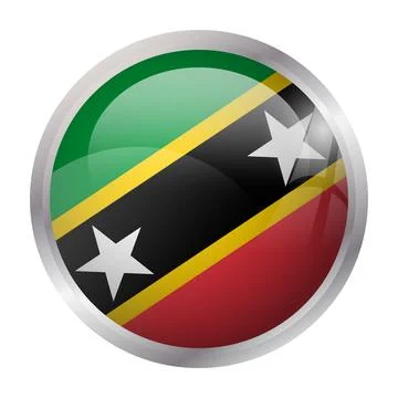 Circle vector flag of Saint Kitts and Nevis Stock Illustration