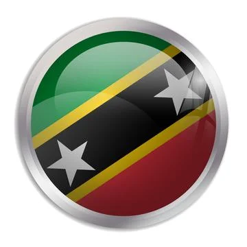 Circle vector flag of Saint Kitts and Nevis Illustrazione stock