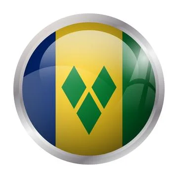 Circle vector flag of Saint Vincent and the Grenadines Stock Illustration