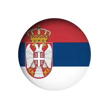 Circle vector flag of Serbia Illustrazione stock