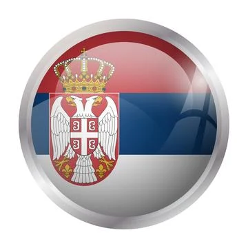 Circle vector flag of Serbia Stock Illustration