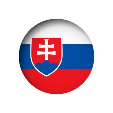 Circle vector flag of Slovakia Stock Illustration