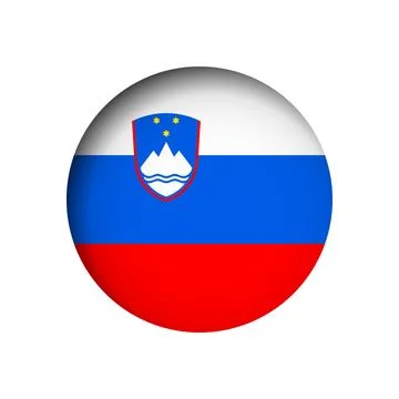 Circle vector flag of Slovenia Stock Illustration