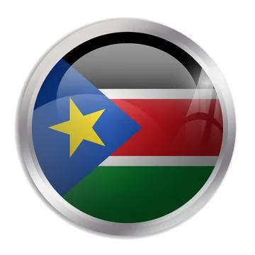 Circle vector flag of South Sudan Illustrazione stock