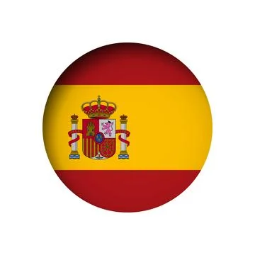 Circle vector flag of Spain Illustrazione stock
