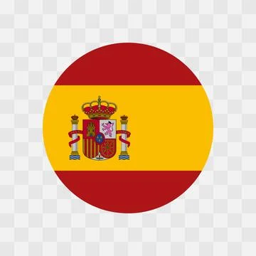 Circle vector flag of Spain Illustrazione stock