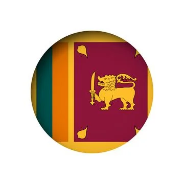 Circle vector flag of Sri Lanka Illustrazione stock