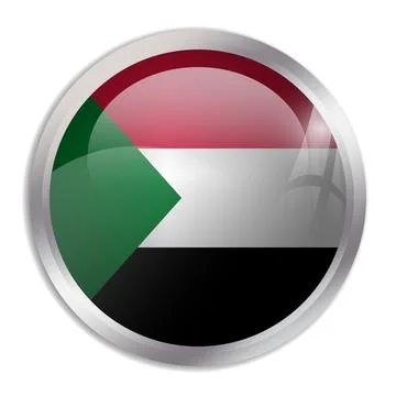 Circle vector flag of Sudan Illustrazione stock